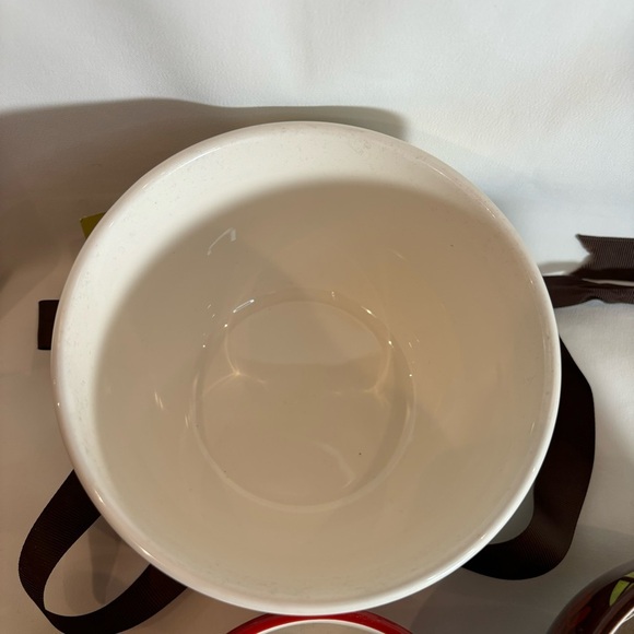 PIER 1 IMPORTS 3 Nestled Ceramic Bowls Owls Leafs Dots NEW WITH TAG - Picture 6 of 12